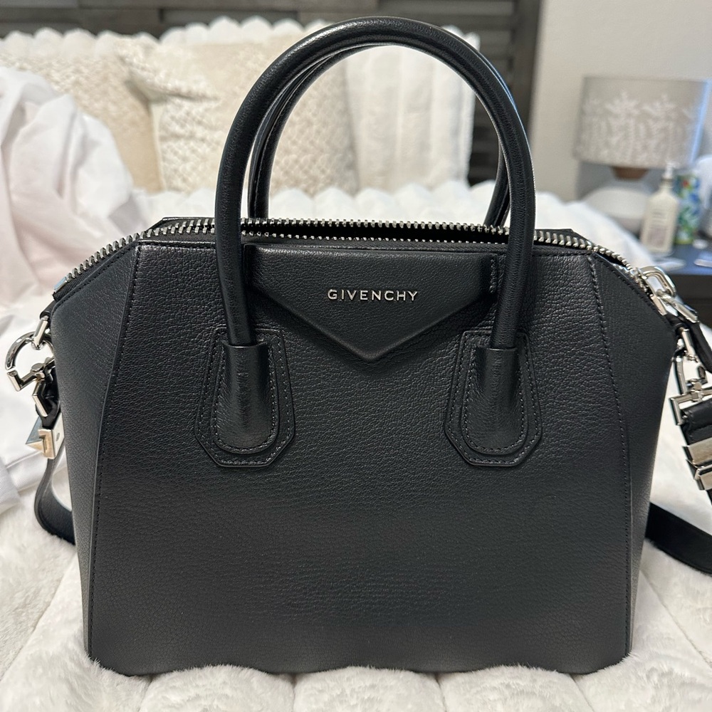 Givenchy small black antigonia with original dust bag and strap